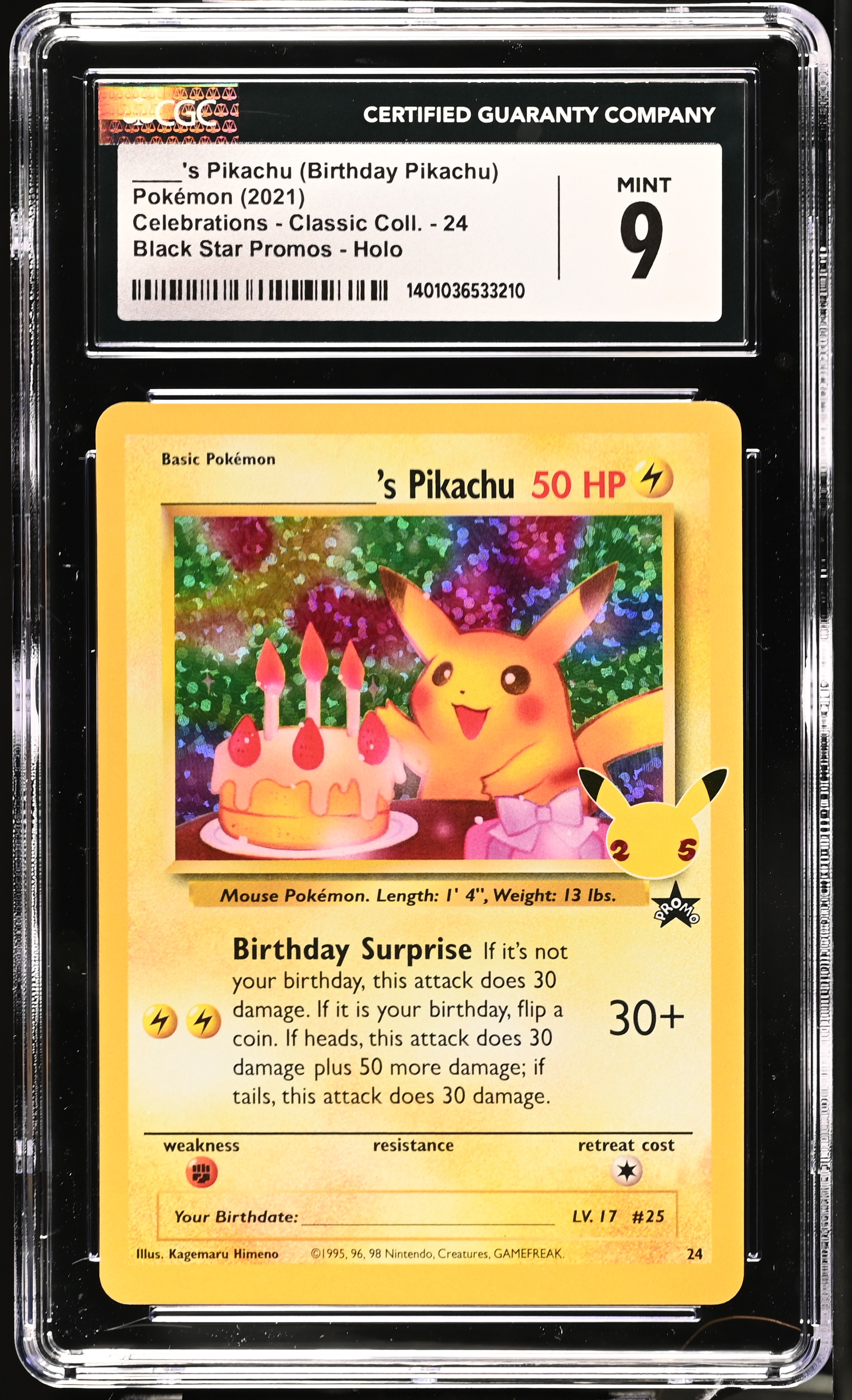 2021 #24 ____'s Pikachu CGC 9 Celebrations - Classic Collection - English