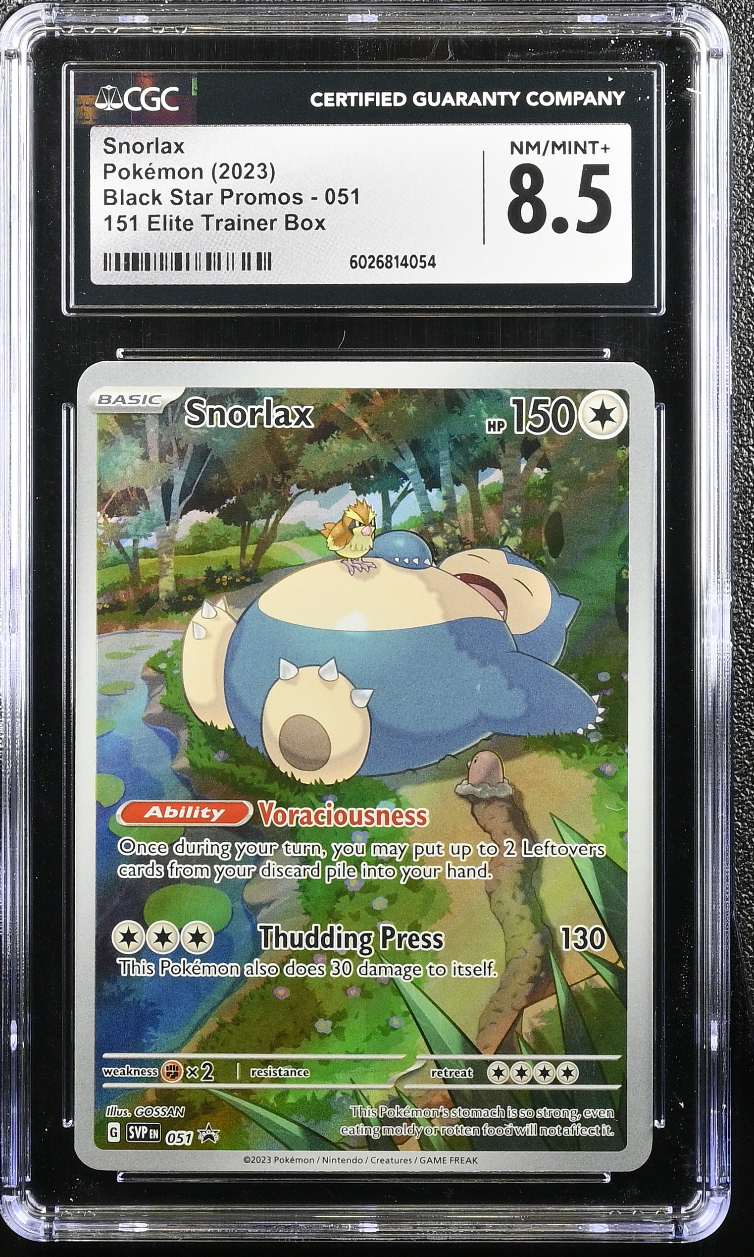 2023 #051 Snorlax CGC 8.5 Black Star Promos - Scarlet & Violet Svpen - English