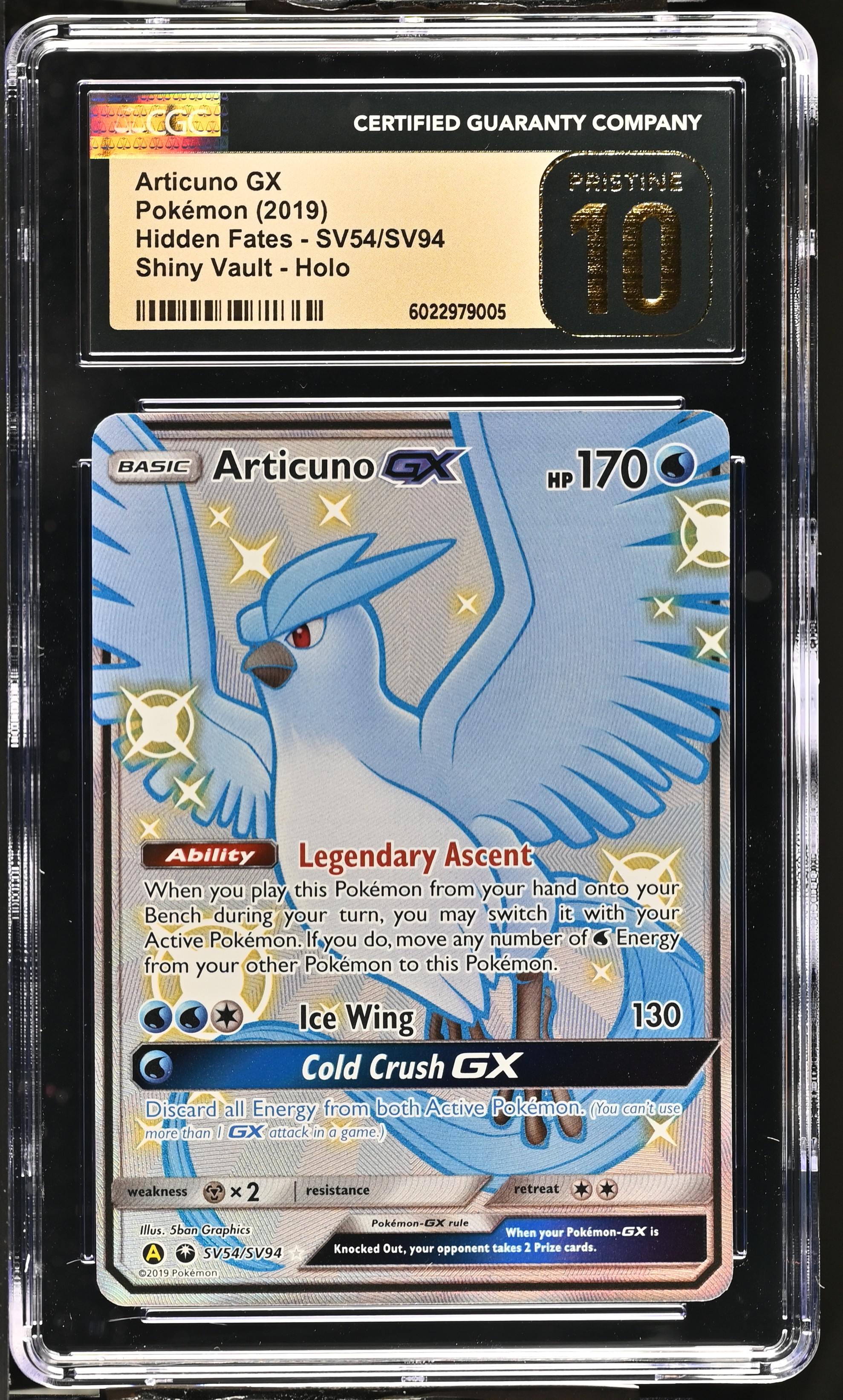 2019 #SV54/SV94 Articuno GX CGC 10 Pristine Hidden Fates - English