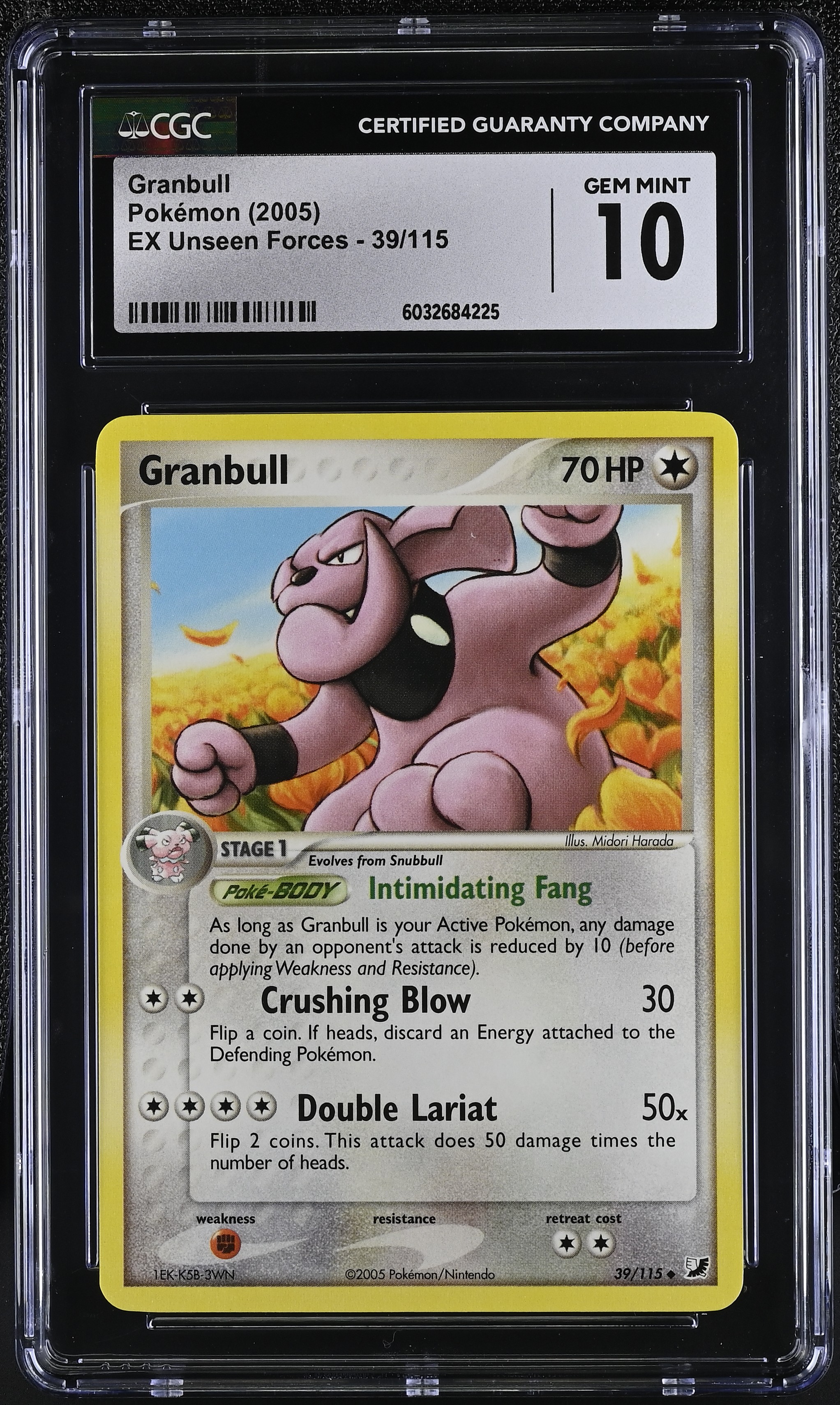 2005 #39 Granbull CGC 10 EX Unseen Forces - English
