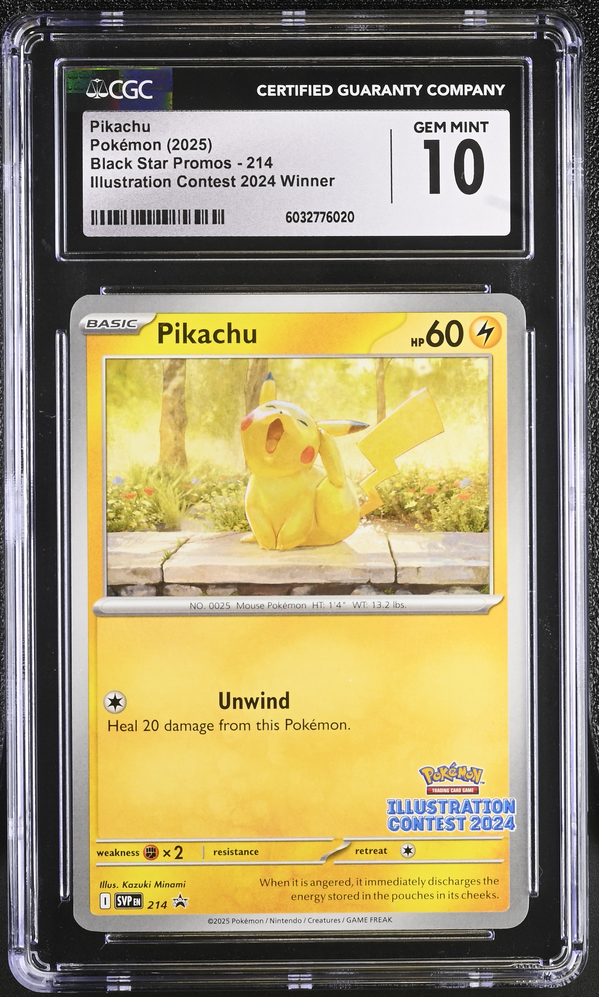 2025 #214 Pikachu CGC 10 Black Star Promos - Scarlet & Violet Svp En - English
