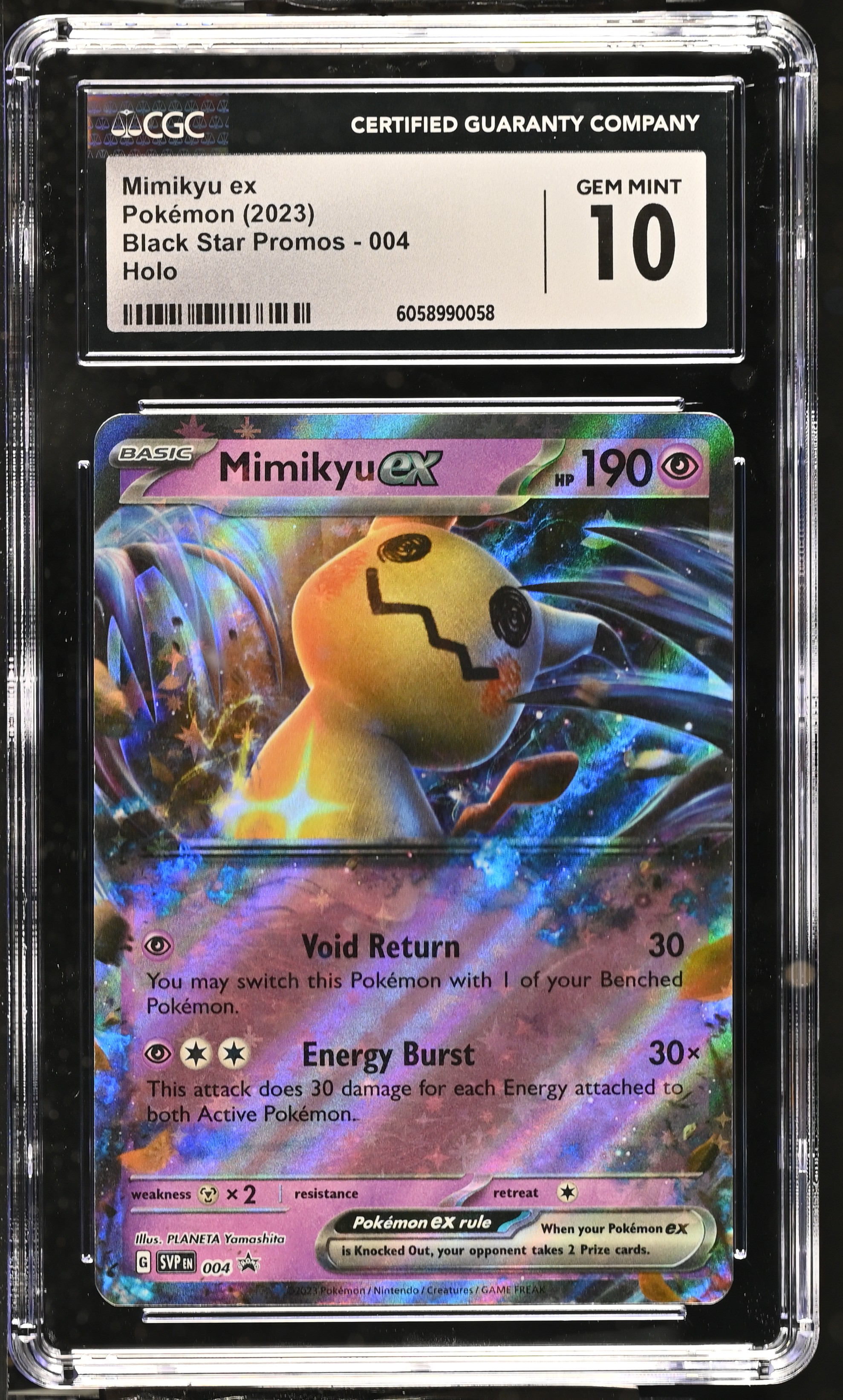 2023 #004 Mimikyu ex CGC 10 Black Star Promos - Scarlet & Violet SVPEN - English