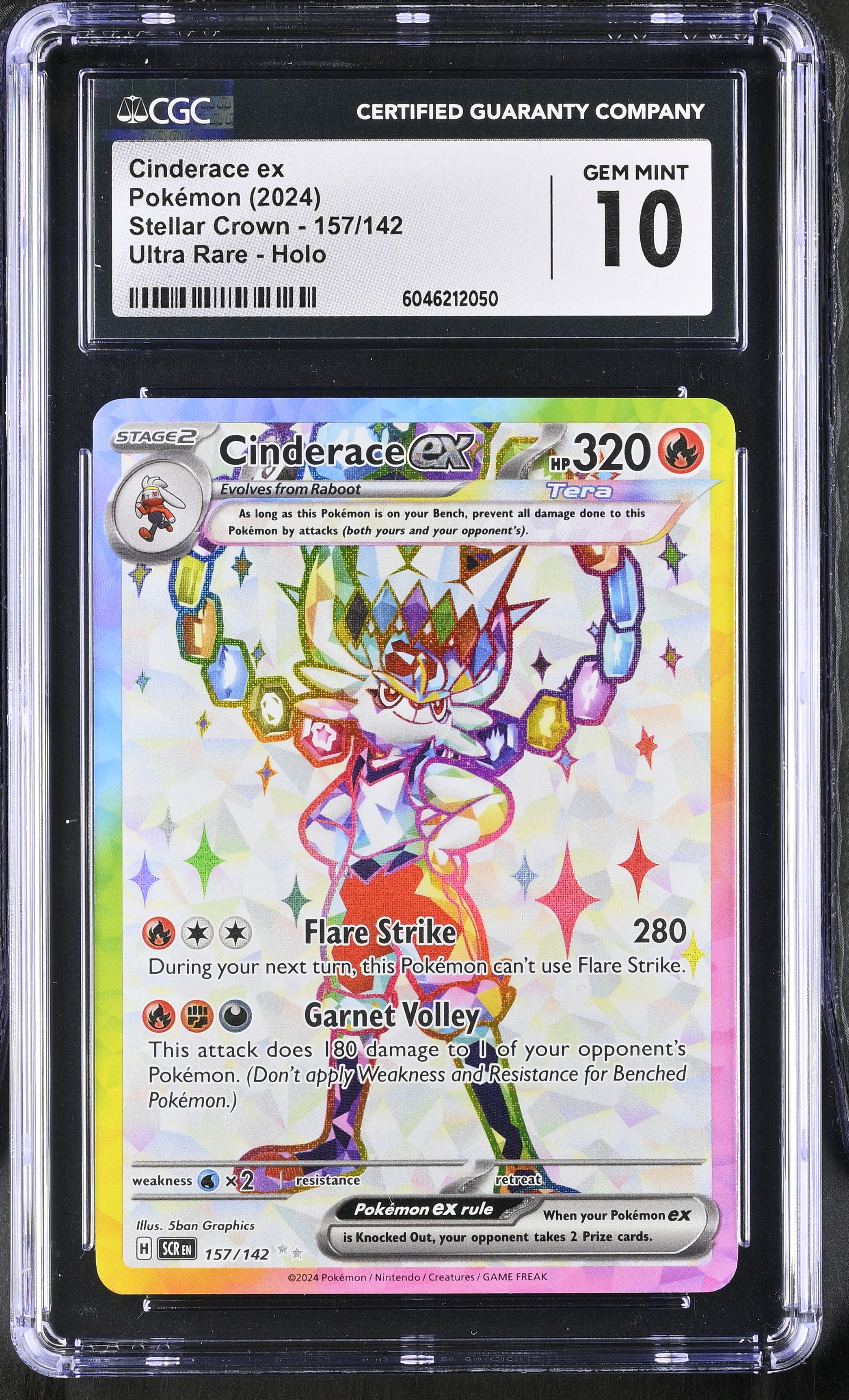 2024 #157 Cinderace ex CGC 10 Stellar Crown - SCR EN - English