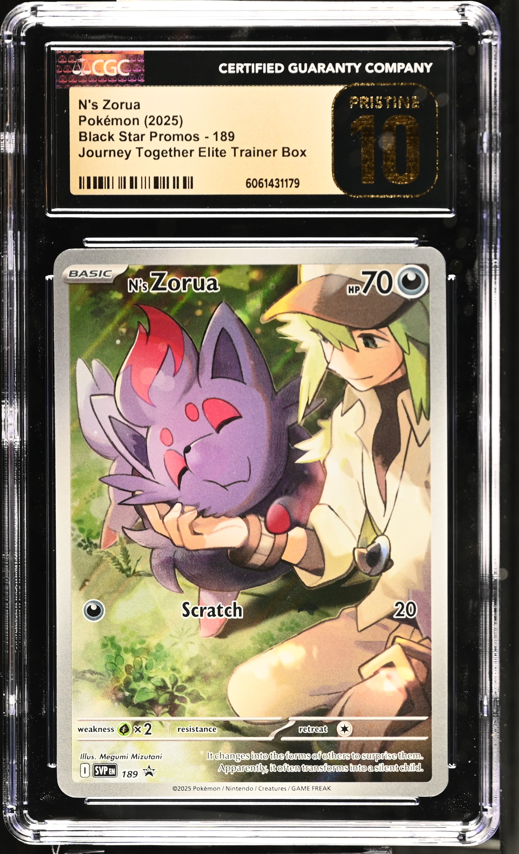 2025 #189 Black Star Promos - Scarlet & Violet SVP EN - English N's Zorua Journey Together Elite Trainer Box (Holo) CGC 10 Pristine Pokemon