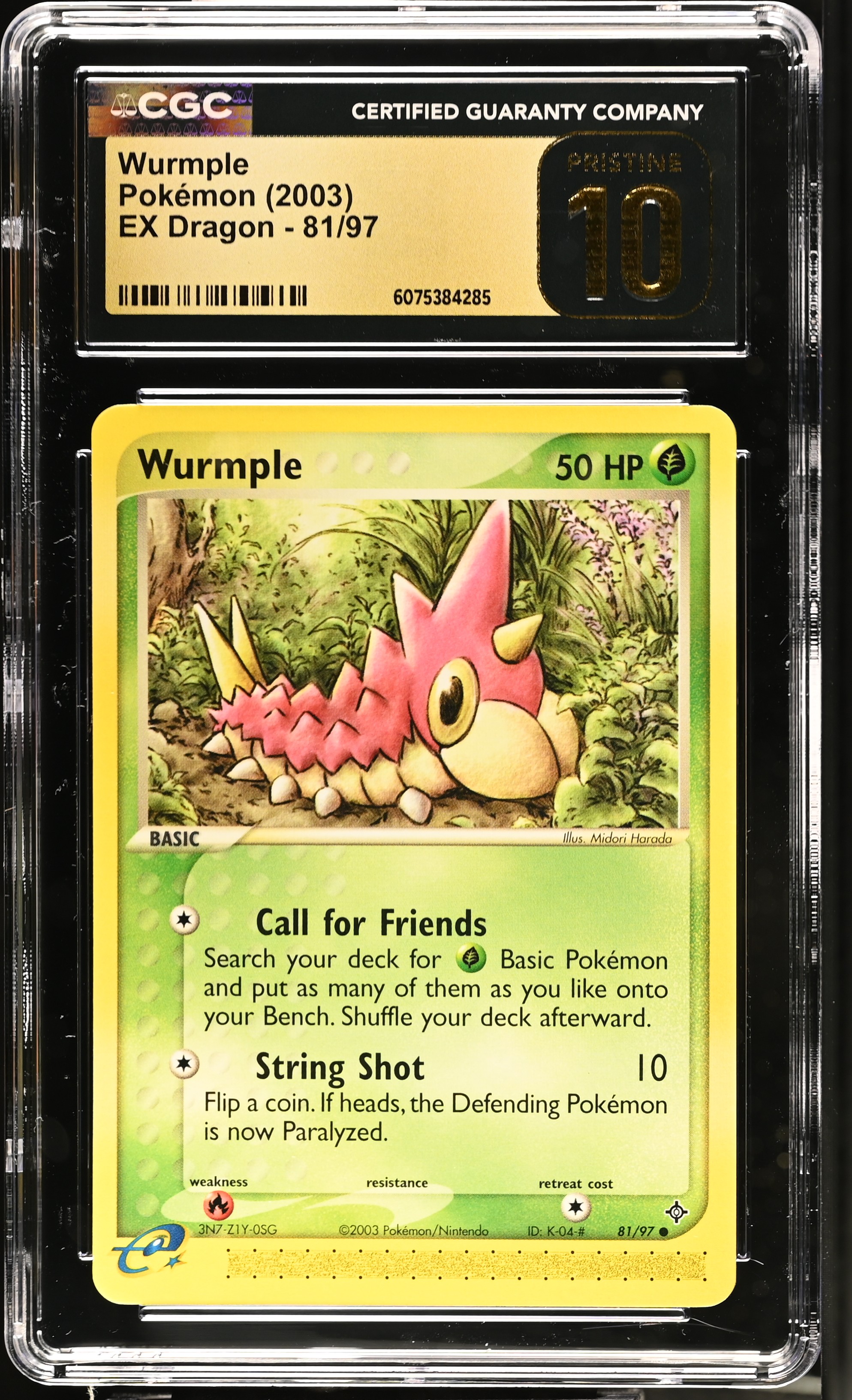 2003 #81 Wurmple CGC 10 Pristine EX Dragon (2003 Copyright, w/ "e" Symbol) - English