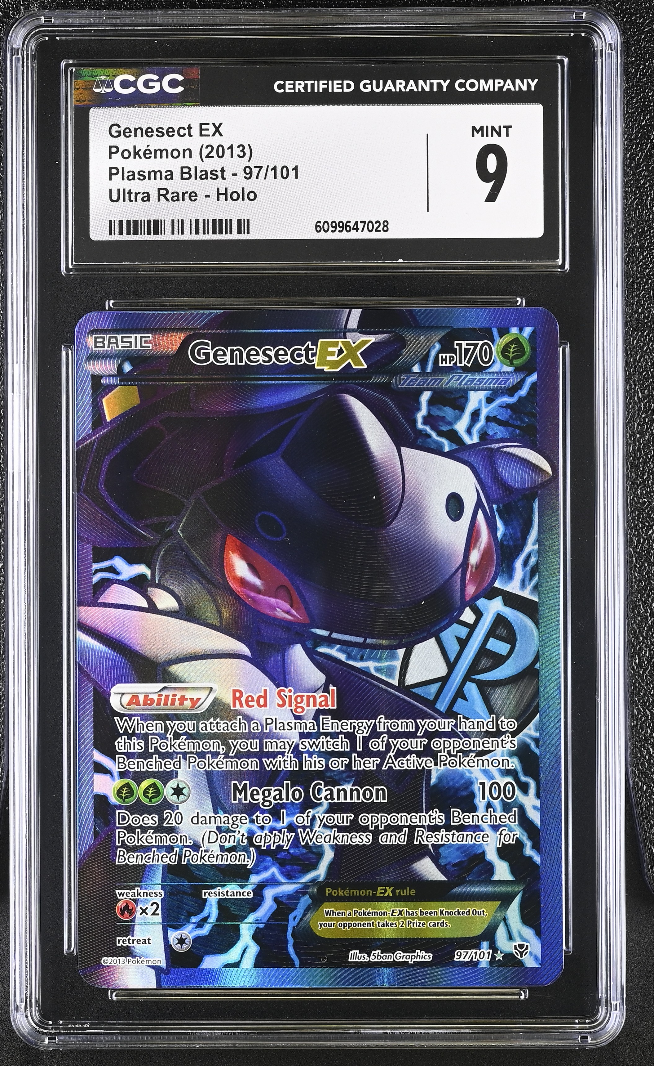 2013 #97 Genesect Ex CGC 9 Plasma Blast - English