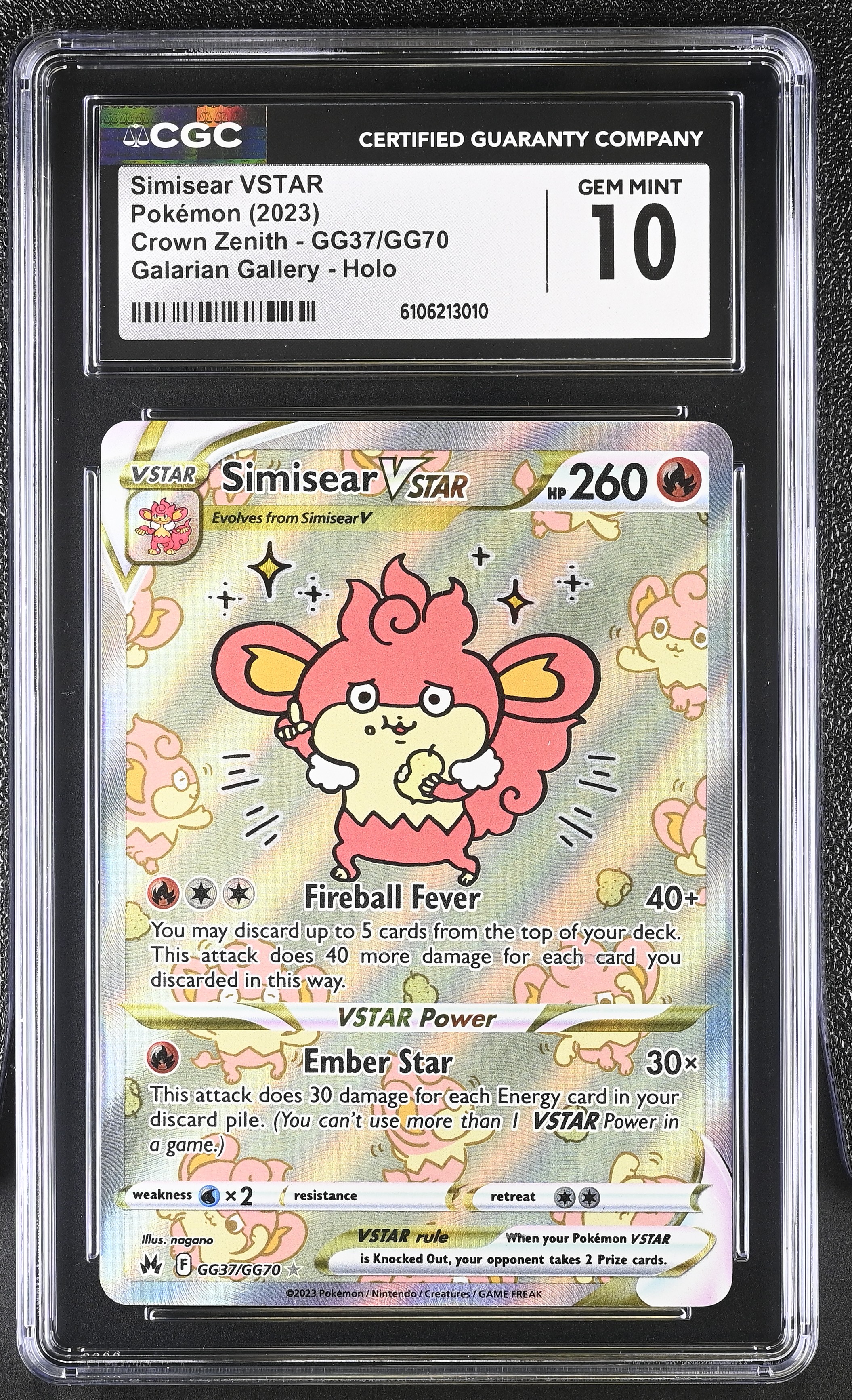 2023 #GG37/GG70 Simisear VSTAR CGC 10 Crown Zenith - English