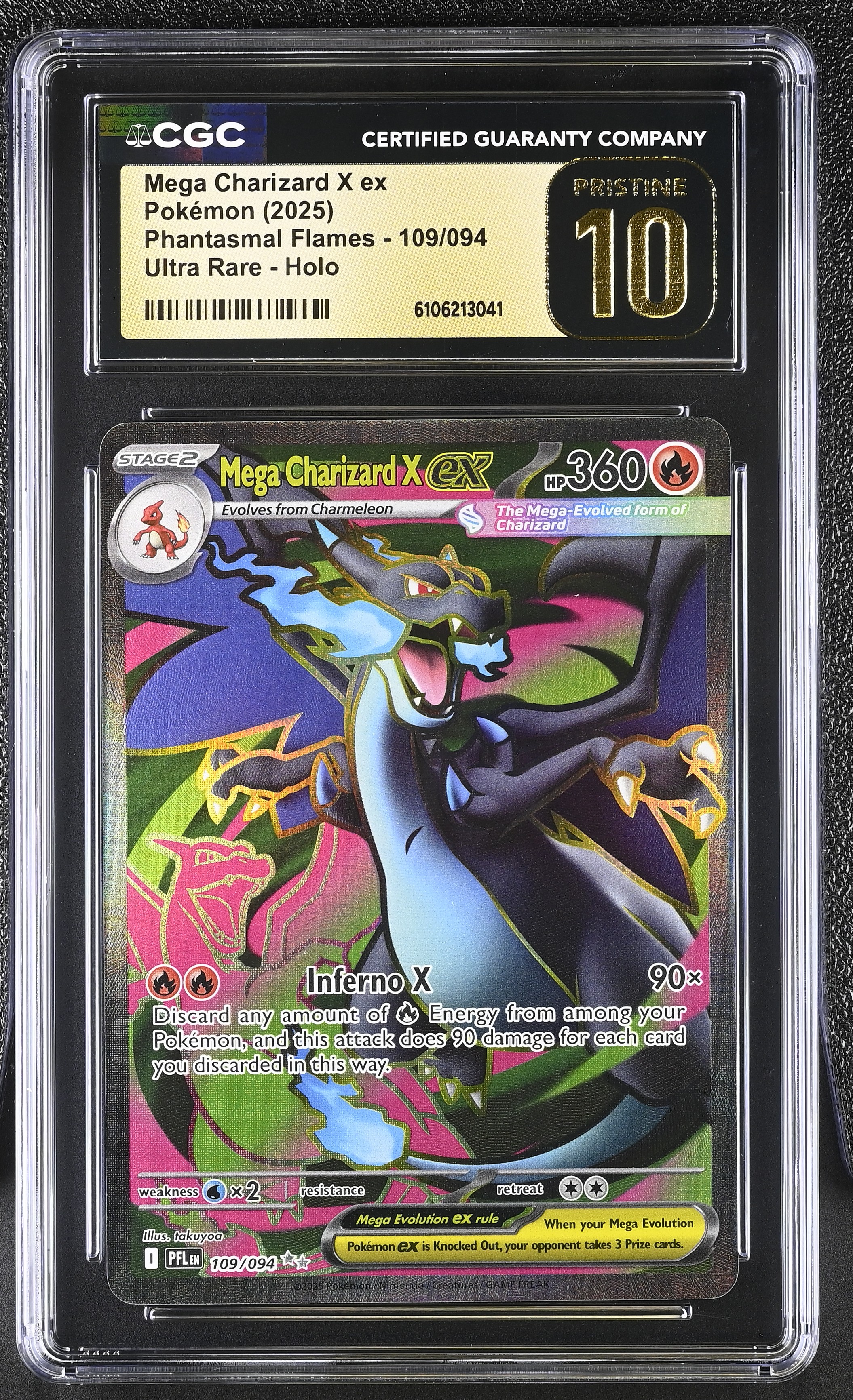 2025 #109 Mega Charizard X ex CGC 10 Pristine Phantasmal Flames - PFL EN - English