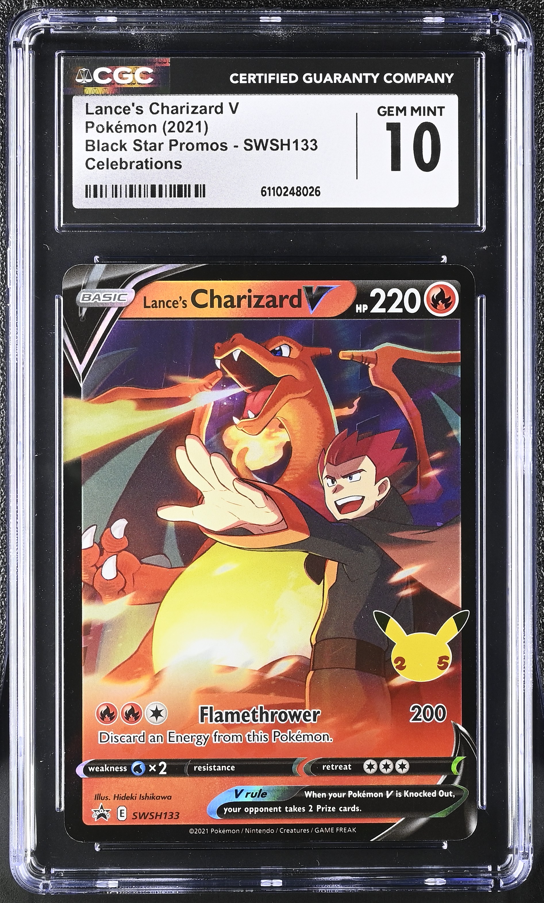 2021 #SWSH133 Lance's Charizard V CGC 10 Black Star Promos - Sword & Shield - English