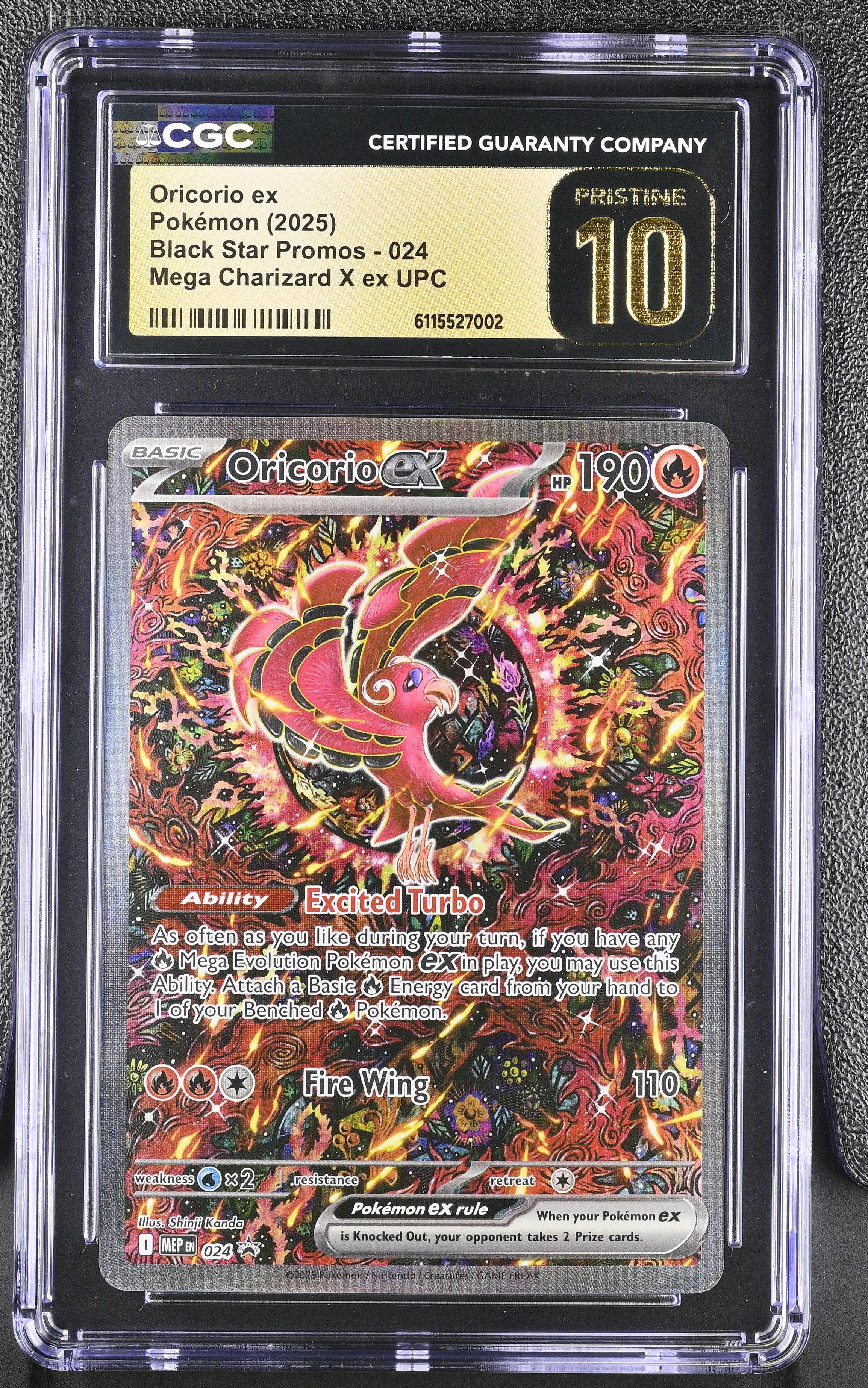 2025 #024 Oricorio ex CGC 10 Pristine Black Star Promos - Mega Evolution MEP EN - English