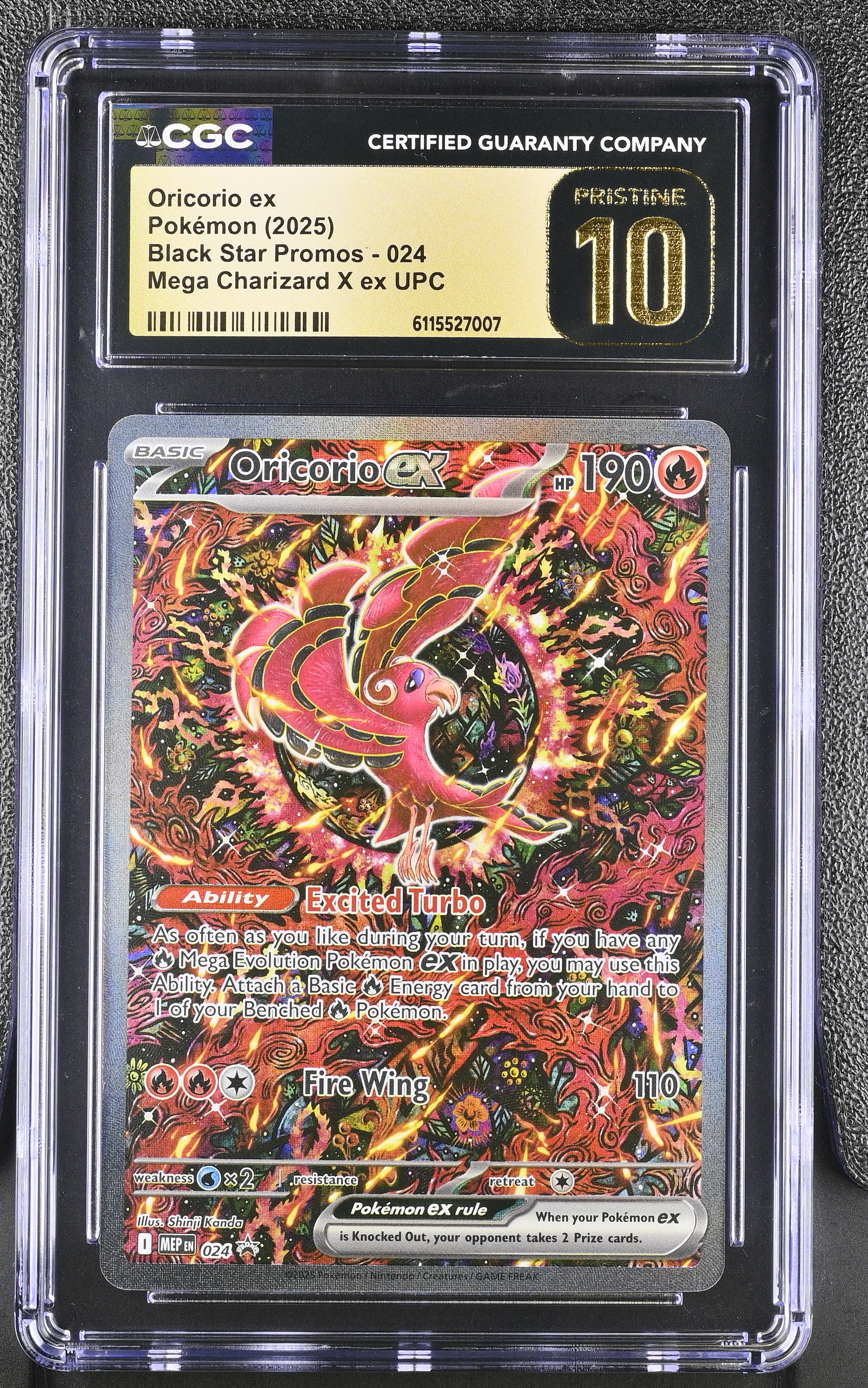 2025 #024 Oricorio ex CGC 10 Pristine Black Star Promos - Mega Evolution MEP EN - English