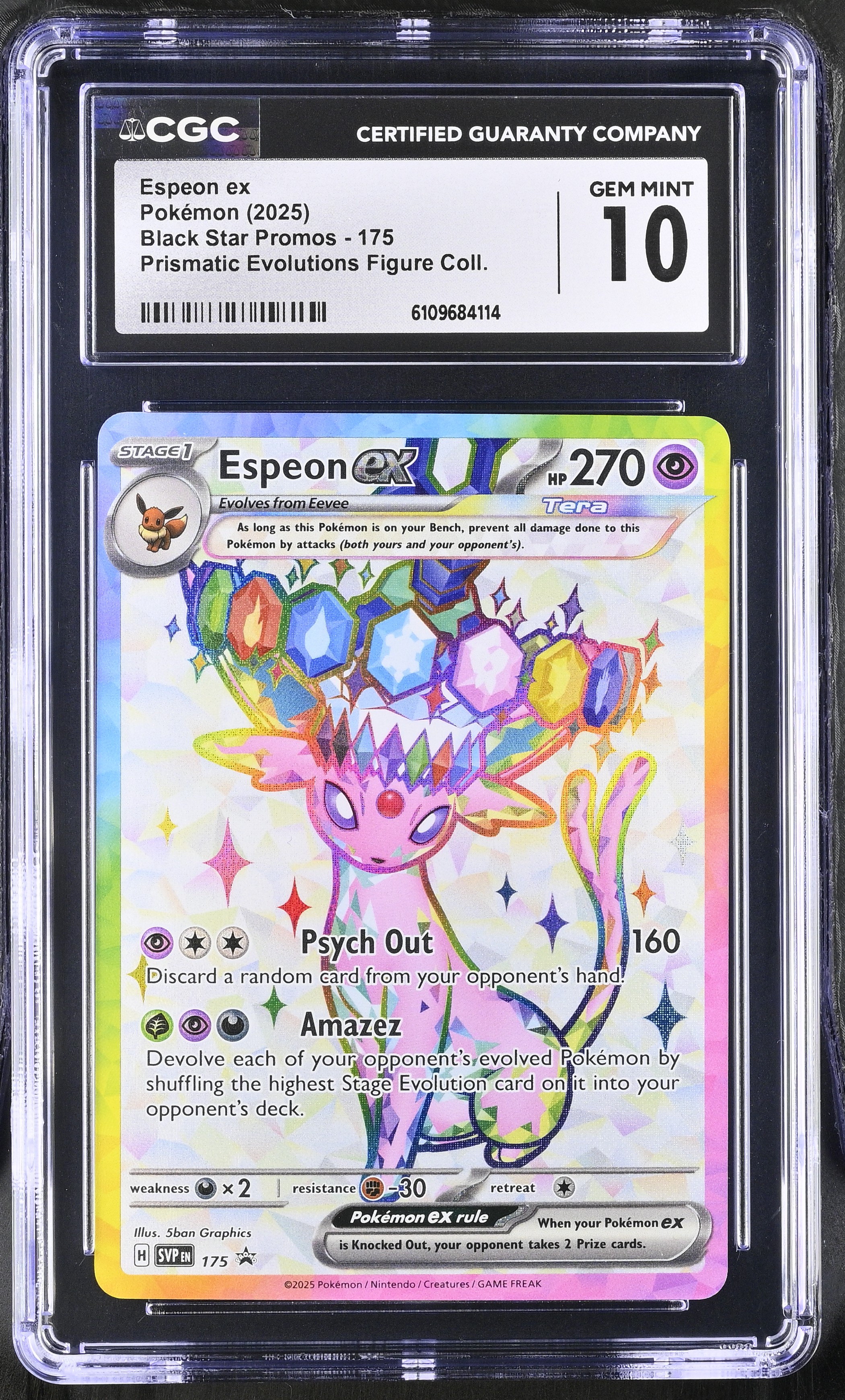 2025 #175 Espeon ex CGC 10 Black Star Promos - Scarlet & Violet SVP EN - English