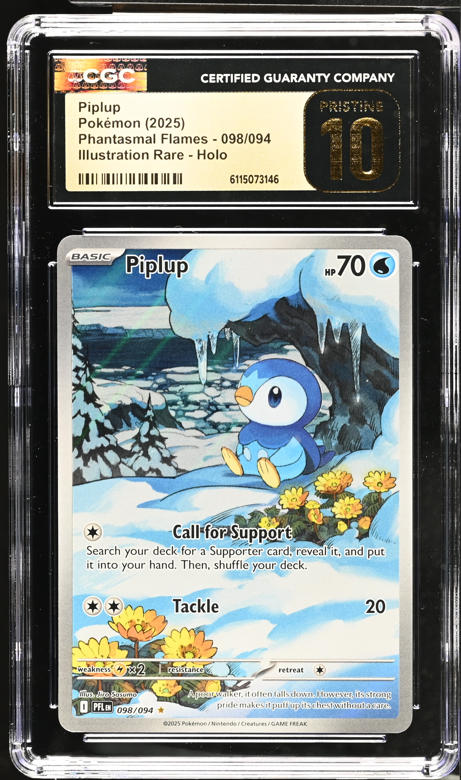 2025 #098 Piplup CGC 10 Pristine Phantasmal Flames - PFL EN - English