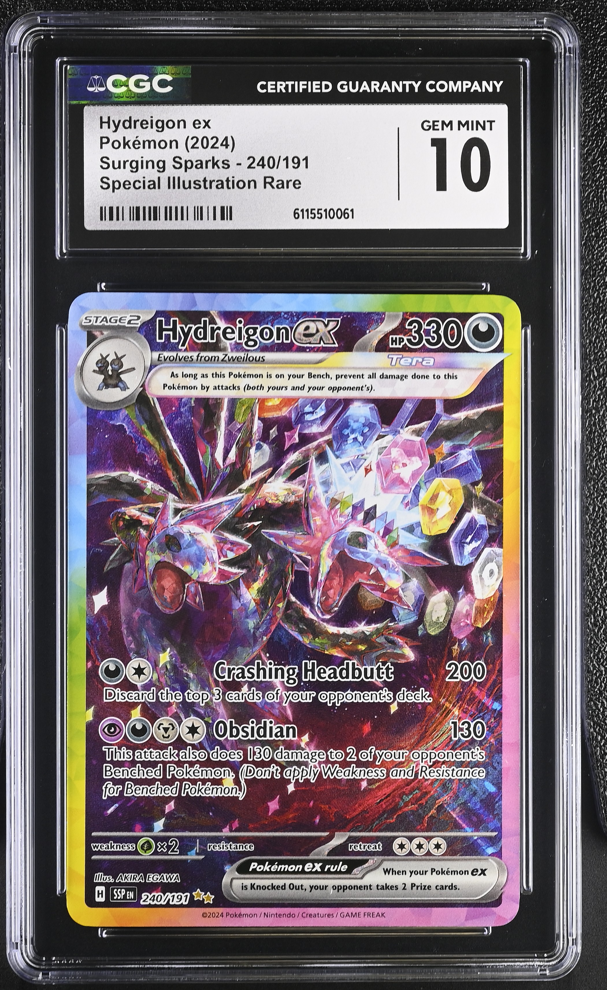 2024 #240 Hydreigon Ex CGC 10 Surging Sparks - Ssp En - English