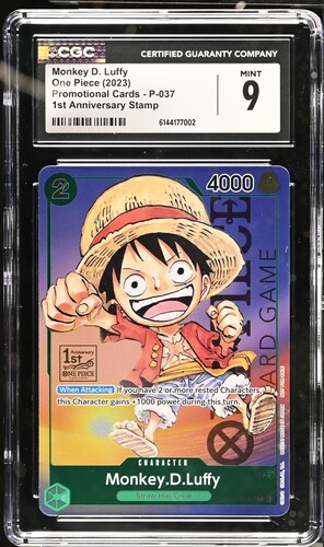 One Piece - 2023 Monkey D. Luffy 1st Anniversary Stamp #P-037 Promotional Cards CGC 9