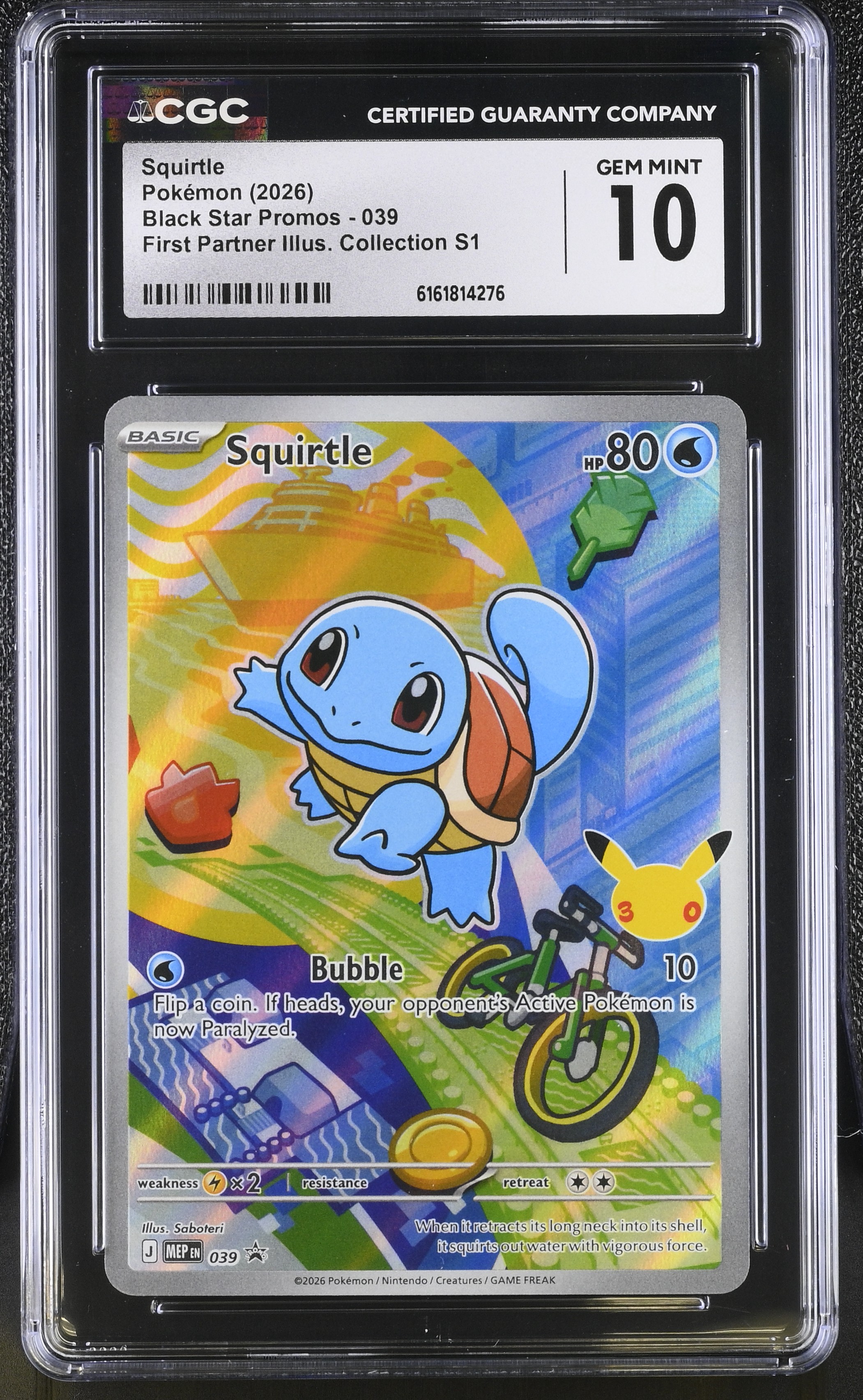 2026 #039 Squirtle CGC 10 Black Star Promos - Mega Evolution MEP EN - English
