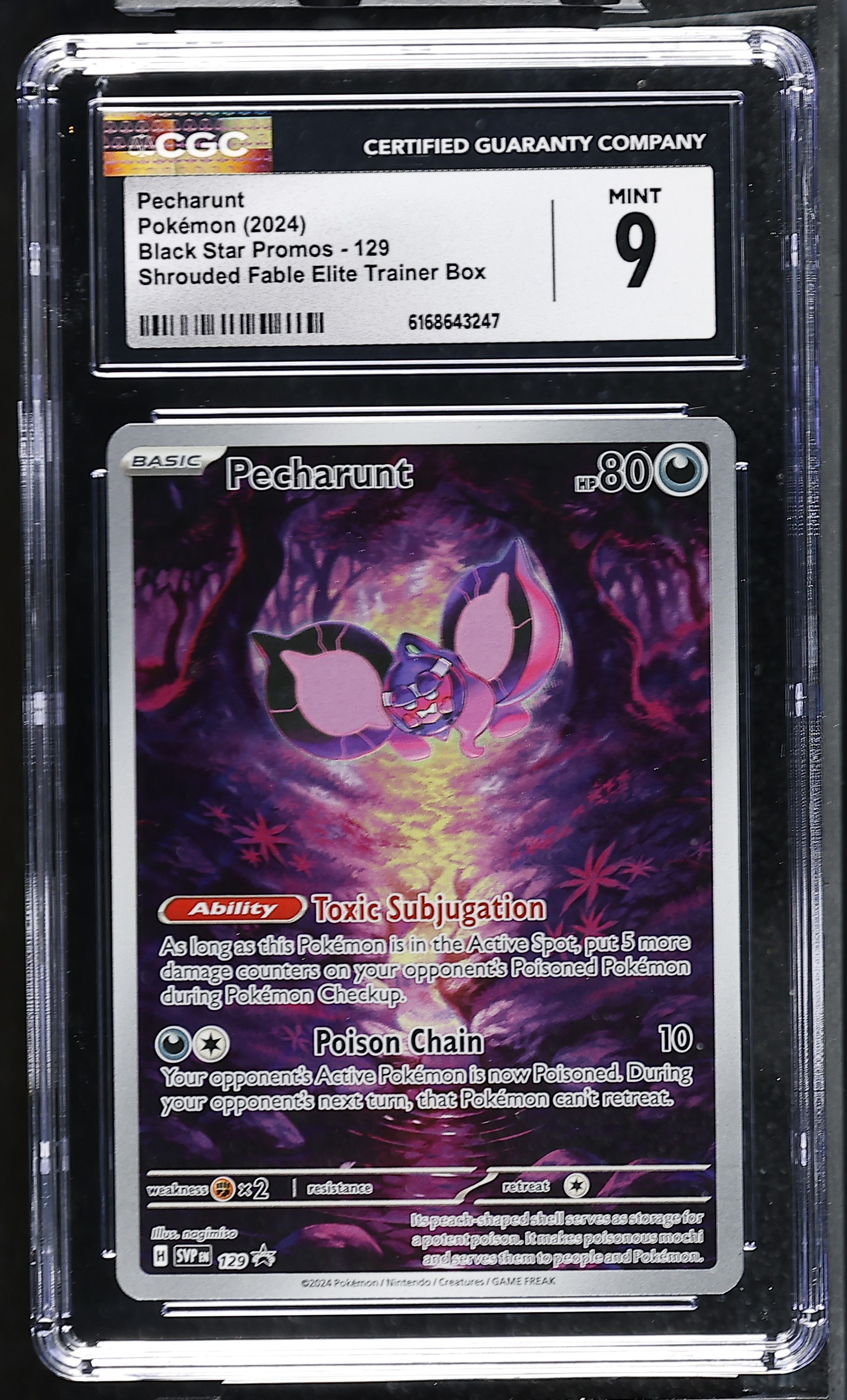 2024 #129 Pecharunt CGC 9 Black Star Promos - Scarlet & Violet SVP EN - English