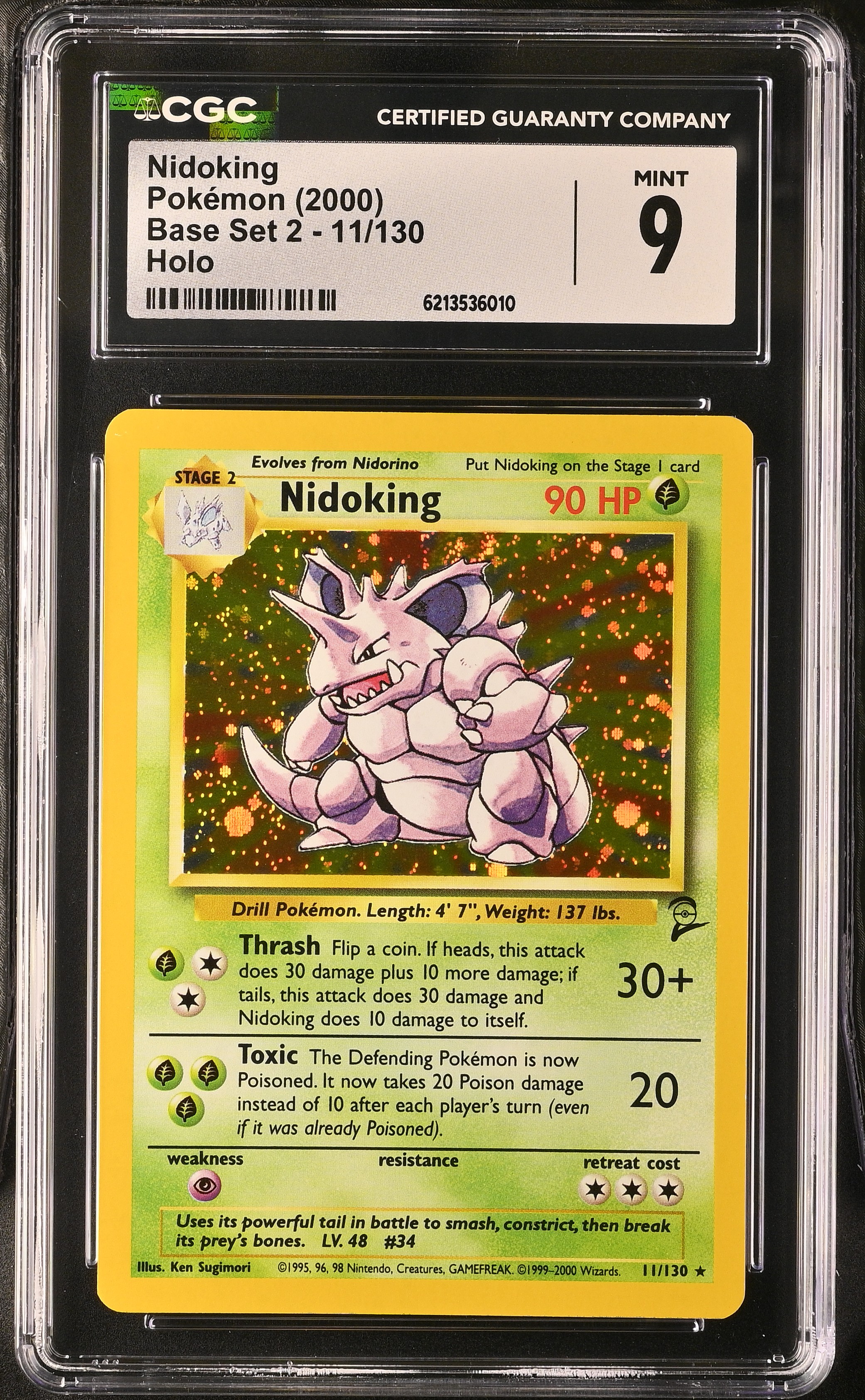 2000 #11 Nidoking CGC 9 Base Set 2 - English