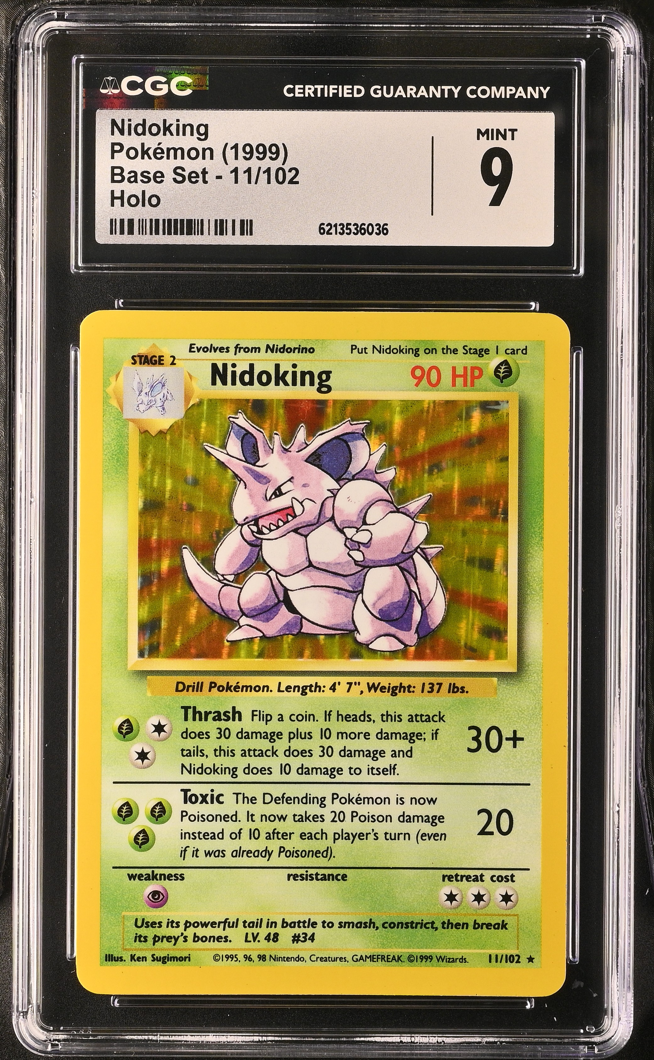 1999 #11 Nidoking CGC 9 Base Set - Unlimited - English