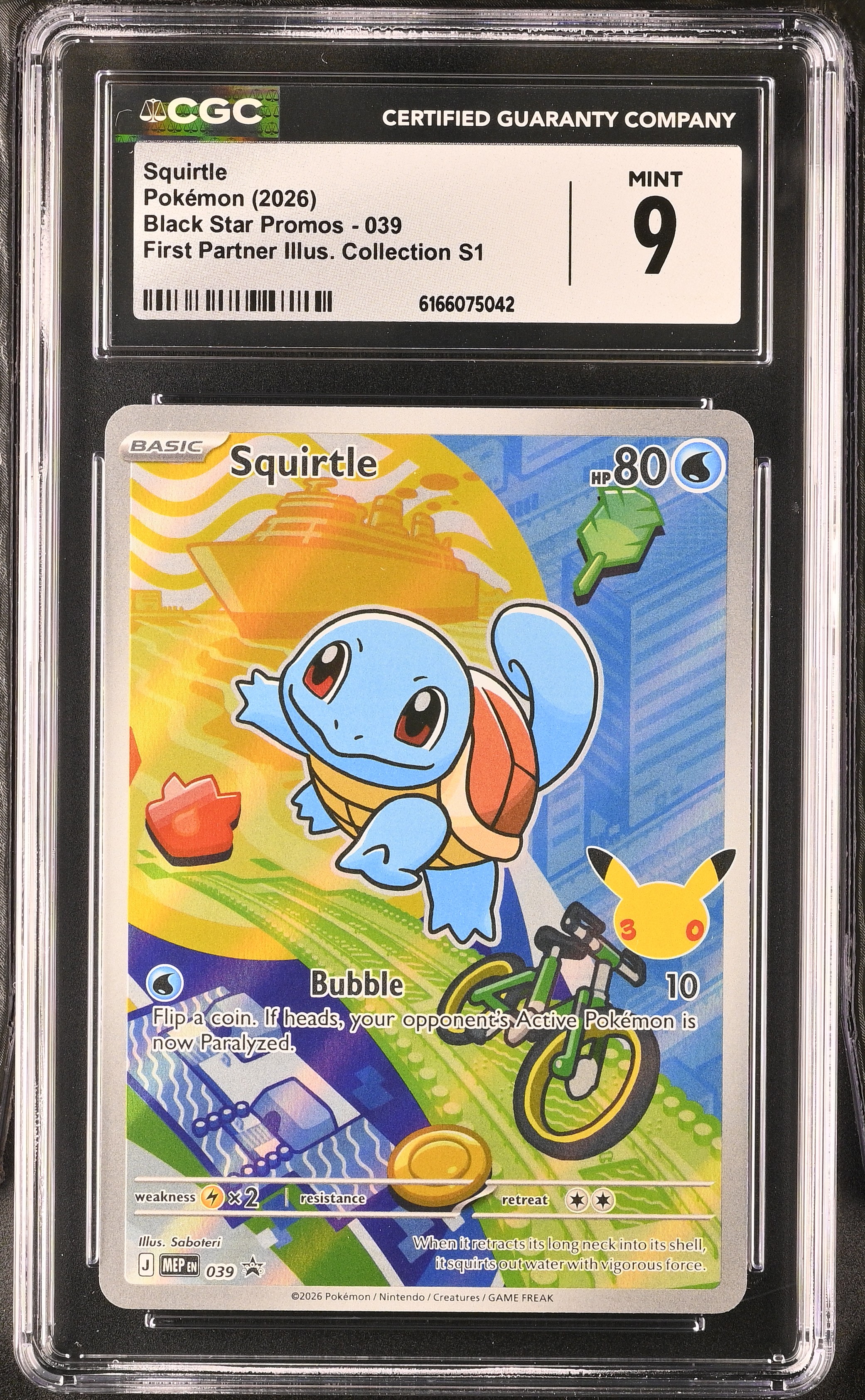 2026 #039 Squirtle CGC 9 Black Star Promos - Mega Evolution MEP EN - English