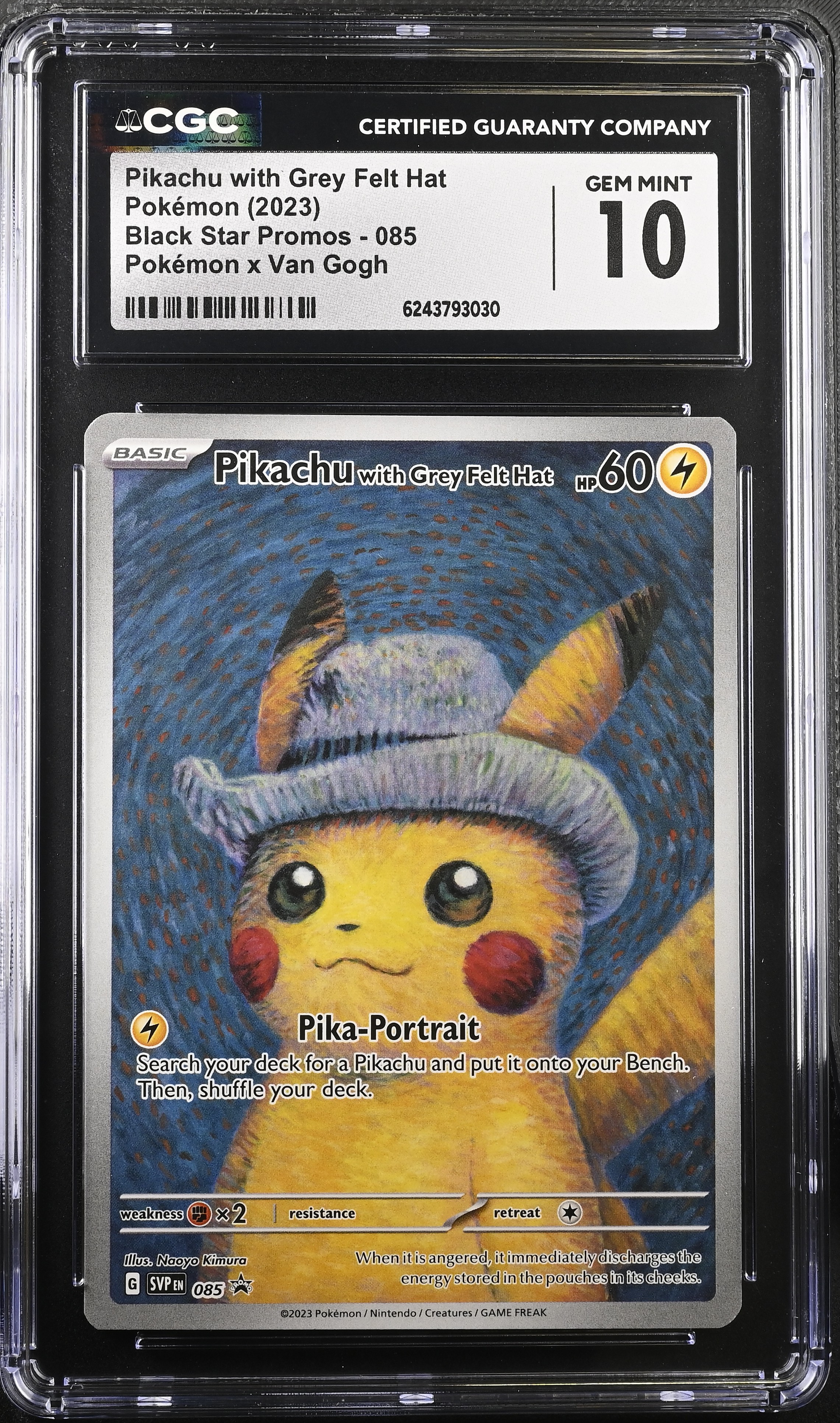 Pikachu with Grey Felt Hat Pokémon x Van Gogh