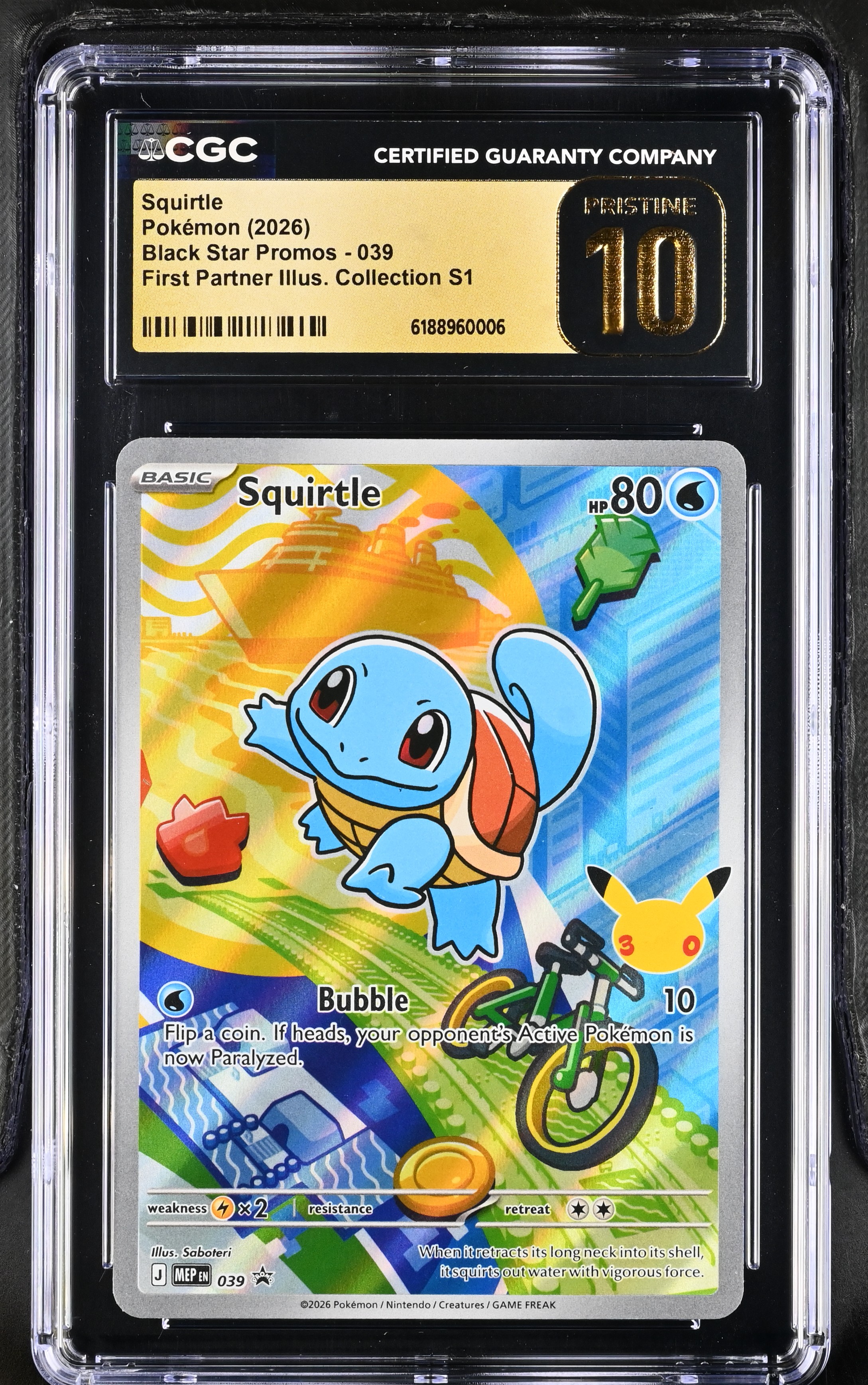 2026 #039 Squirtle CGC 10 Pristine Black Star Promos - Mega Evolution MEP EN - English