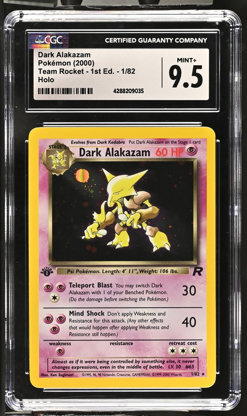 Pokemon - 2000 Dark Alakazam Holo #1/82 Team Rocket - 1St Ed. CGC 9.5