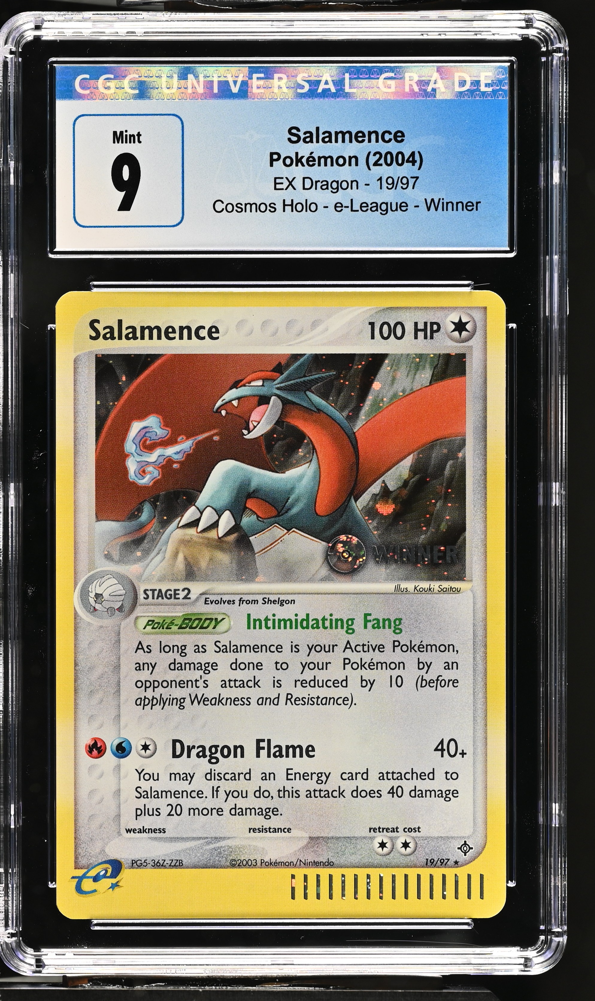 2004 #19 Salamence CGC 9 EX Dragon (2003 Copyright, w/ "e" Symbol) - English