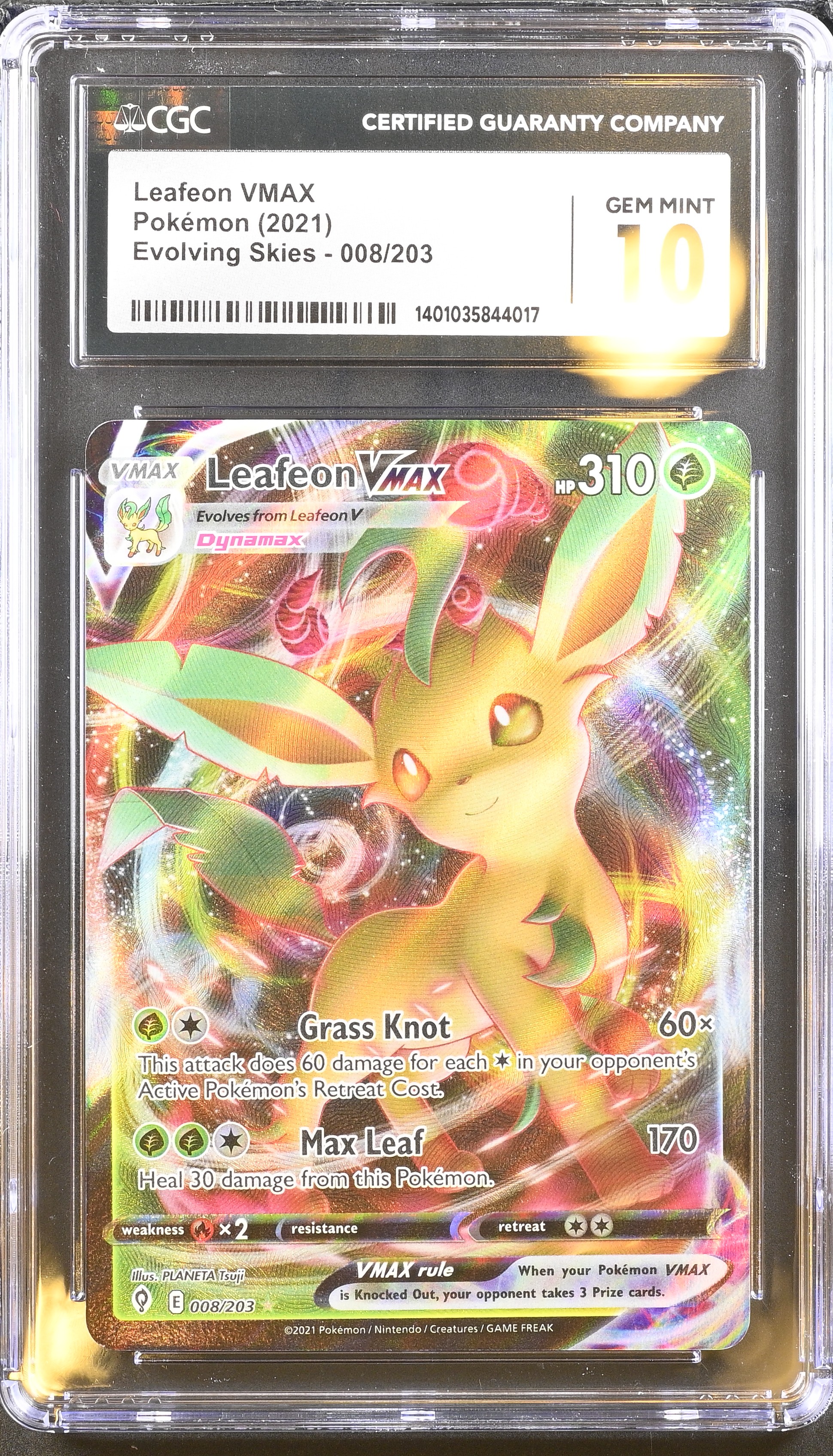 2021 Evolving Skies Holo Leafeon VMAX CSG GEM MINT 10 | Veriswap